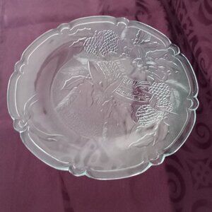 Mikasa Crystal Holiday Bells Christmas Platter Serving Tray Cake Pie Plate 13"